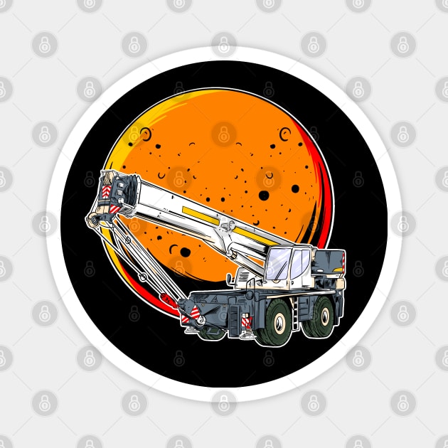 Mobile Crane Moon Magnet by damnoverload